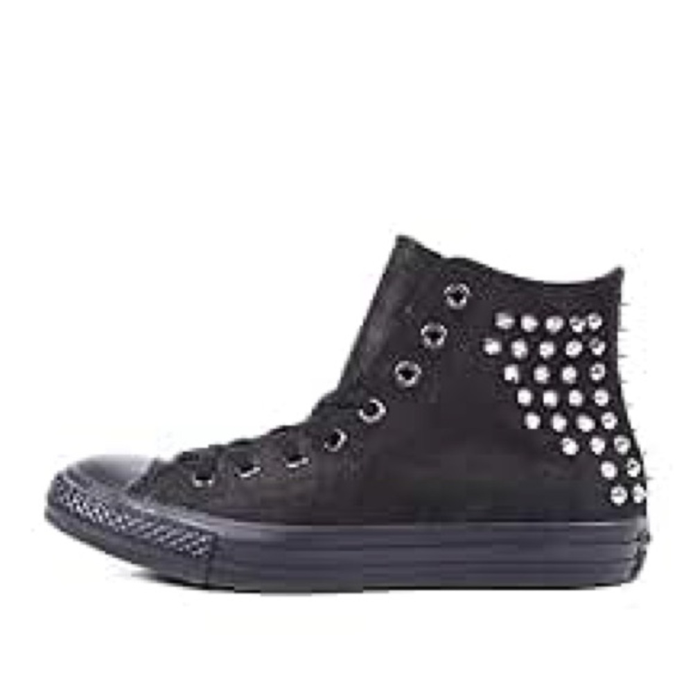 Black Studded High-Top Sneakers